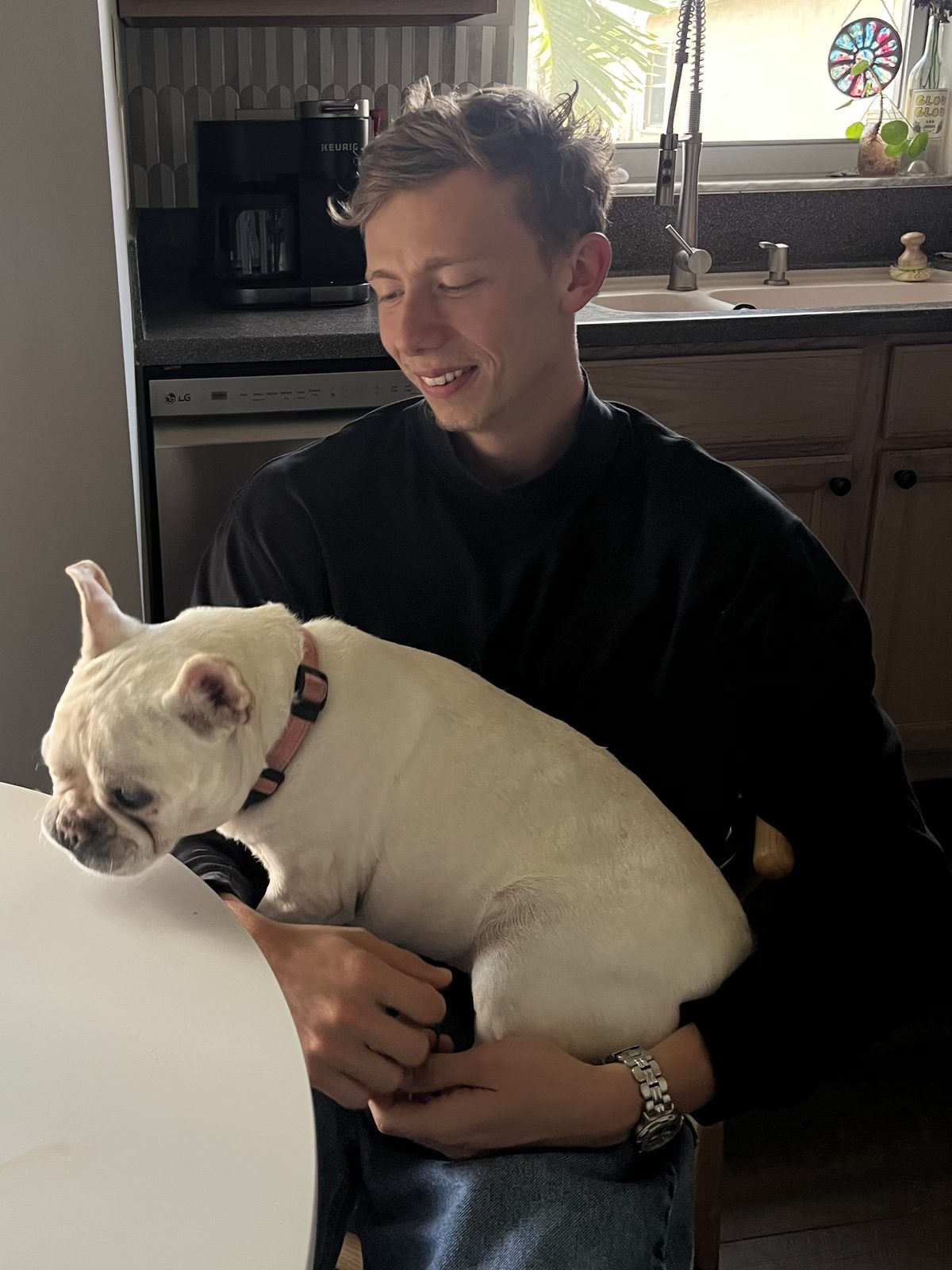 Blaze with a French bulldog